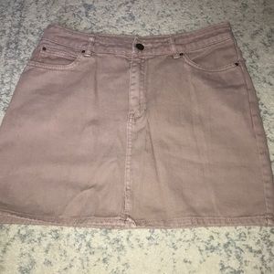 Pink denim skirt